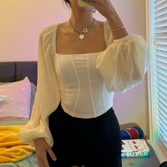 Urban Outfitters Black Corset Style Blouse in S - Picture 4 of 5